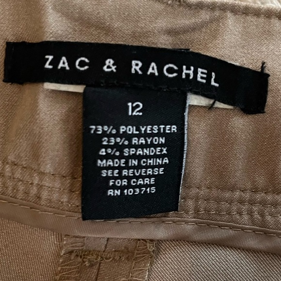 Zac & Rachel Tan Dress Pants/ Slacks Straight Leg women’s Size 12 - Picture 11 of 14